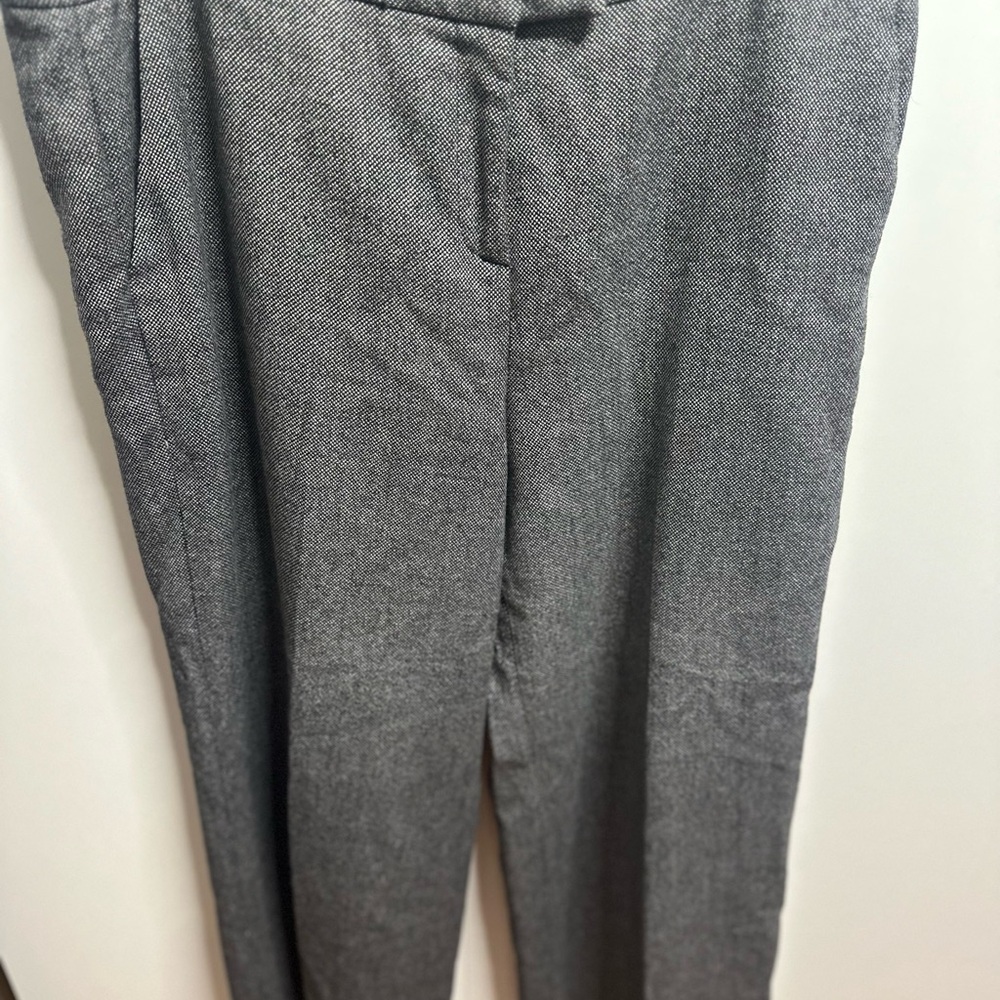 DKNY Gray Wool-Blend Herringbone Dress Pants | Size 16 | Wide Leg | Lined - Picture 3 of 9